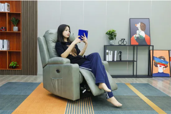 Jikeyuan Geek Sofa Furniture Poltrona reclinabile manuale in finta pelle completamente reclinabile con portabicchieri di raffreddamento